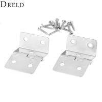 DRELD 2Pcs Kitchen Cabinet Door Folded Hinges Furniture Accessories 5 Holes Drawer Hinges for Jewelry Boxes Furniture Fittings