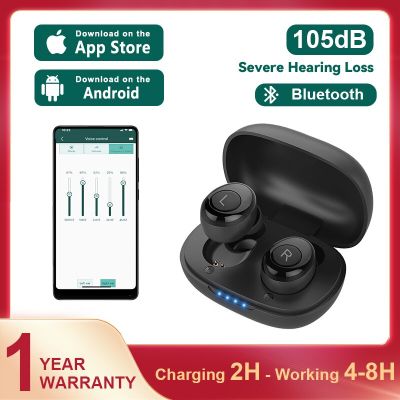 ZZOOI Bluetooth Hearing Aids Rechargeable Hearing Aid APP Control Digital Sound Amplifier For Deafness Elderly Headphones Audifonos