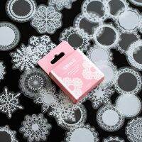 50 pcs/pack White lace transparent Cute Boxed Kawaii Decoration Stickers Planner Scrapbooking Stationery Japanese Diary Stickers Stickers Labels