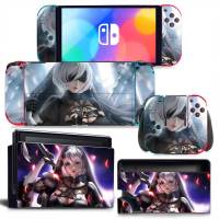 อะนิเมะ Nier ใหม่สวิทช์สติกเกอร์ผิว NS Switch OLED สติกเกอร์สกินสำหรับคอนโซล Switch และคอนโทรลเลอร์ Joy-Con Decal ไวนิล-hjgytyuuiytt