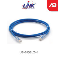LINK CAT6 RJ45-RJ45 Patch Cord LSZH (สีฟ้า)(3 M) รุ่น US-5103LZ-4