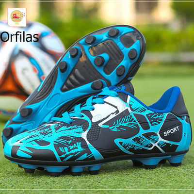 Orfilas รองเท้าสตั๊ดฟุตบอลชาย รองเท้าแตะหนังหุ้มส้น สไปค์ กันลื่น รองเท้าฟุตบอล Unisex รองเท้าฟุตบอลสีน้ำเงิน⚽⚽ 37-44!!
