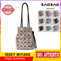 ของแท้100% 2023ใหม่แฟชั่น Bao Bao Issey Miyake กระเป๋าถือกระเป๋าสะพายไหล่ทรงขนมจีบมีสายรูดแฟชั่นลายเรขาคณิตกระเป๋าของกระเป๋าสะพายข้างสตรี