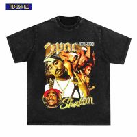 ฤดูร้อน Streetwear เสื้อยืด Vintage Rock 2pac Hip Hop Rapper พิมพ์ Tshirt ผู้ชายผู้หญิง Tops Tees Vintage ล้างผ้าฝ้าย2023