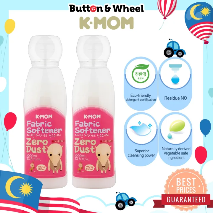 K MOM ZeroDust Fabric Softener (White Floral) 1000ml x 2 Lazada