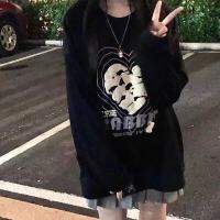 SHA [ระยะเวลาจำกัด] เสื้อสเวตเตอร์คอกลมนักเรียนหญิงหลวม ins love พิมพ์เสื้อผ้าบางด้านบน QZ-018