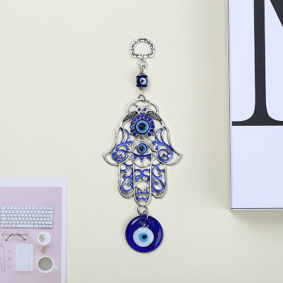 BOKALI 1PCS Luckสีฟ้าตุรกีHamsa Hand Hand Evil Eye Amuletแขวนผนังของตกแต่งบ้าน