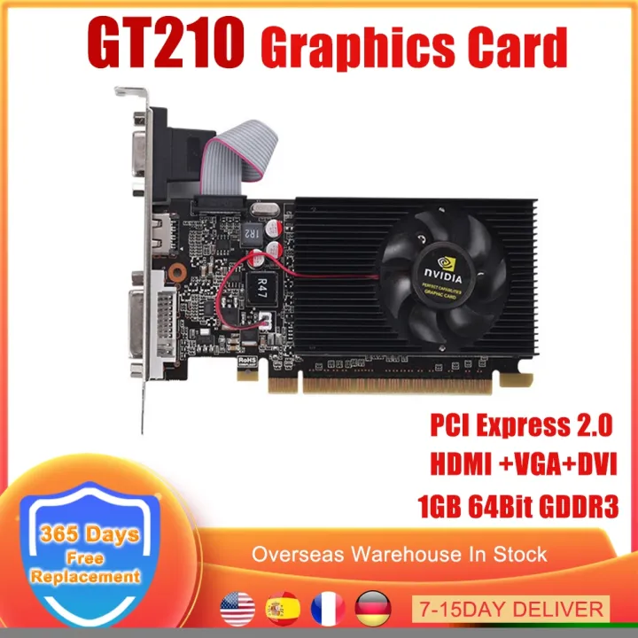 GT210 1GB 64Bit GDDR3 Graphics Cards PCI E Pci Express 2.0 X16 VGA DVI ...