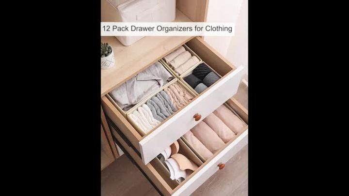  12 Pack Drawer Organizers for Clothing, Foldable