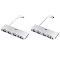 2X Aluminum Alloy USB 3.0 Hub 3 Port Adapter Splitter with SD/TF Card Reader for 21.5 27 PRO Slim Unibody Computer