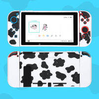 สีดำสีขาวน่ารักวัว TPU เคสสำหรับ NS สวิทช์แยกเชลล์นุ่มเคสปกคลุมสำหรับ Nintendo อุปกรณ์สวิทช์