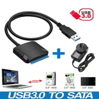 [LUNA electronic accessories] สายแปลง USB เป็น SATA Adapter 2.5/3.5นิ้วสายแปลงฮาร์ดไดรฟ์ USB 3.0เป็น SATA HDD พร้อมปลั๊ก Us/eu/uk/au