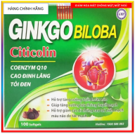 Viên uống Ginkgo Biloba USA 240mg- Mẫu mới - Hoạt huyết dưỡng não giảm đau đầu, hoa mắt, chóng mặt, mất ngủ, rối loạn tiền đình - Hộp 100 viên Ginkgo Biloba chuẩn GMP thumbnail