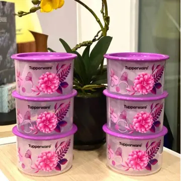 TupperwareOne Touch Topper Canister Set of 4 Purple Pink