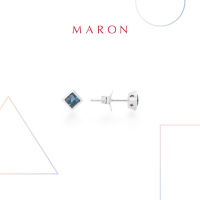 MARON✨ [ของแท้] ต่างหูเสริมดวง ต่างหูพลอยแท้ เงินแท้ แถมฟรี ผ้าเช็ดเครื่องประดับ มีใบรับประกัน พร้อมกล่อง พร้อมส่ง I My DAYS Stud Earring with Blue Topaz