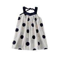 Polka Dot Slip Dress for Girls 2023 Summer Children Lace-up Striped Sundress  by Hs2023