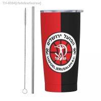 ❧✓ rfefefewfeerew Hapoel Jerusalém Isolados Tumbler 20oz Tumbler com Tampas e Palhas Aço Inoxidável Vácuo Viagem Caneca Copo De Café