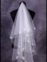 Tulle One-tier Fingertip Bridal Veils Pearl Flower Wedding Veil Bridal Veils 2022 Hair Accessories