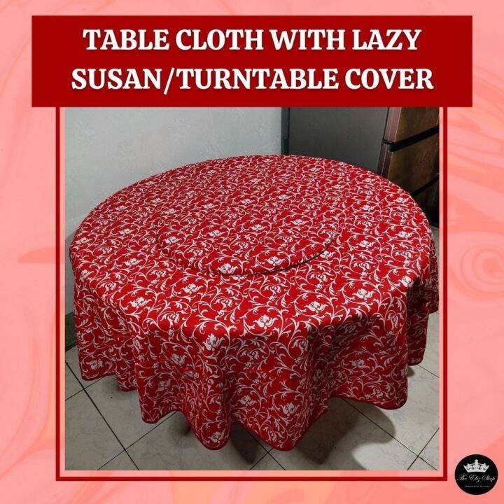 Round Vines Table With Lazy Susan Turntable Cover 4 to 6 8 Seater