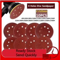 ▼✱☇ 10pcs 5 Inch 125mm Round Sandpaper Eight Hole Disk Sand Sheets Grit 40-2000 Hook and Loop Sanding Disc Polish