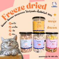 Little summer ขนมแมวฟรีซดราย อกไก่  เป็ด ชีส mix protiens freeze dried แบบกระปุก 100 กรัม