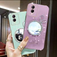 เคสกระจกแต่งหน้าแบบนิ่ม Y17S VIVO รูปกระต่ายกลิตเตอร์น่ารัก Vivo เคสโทรศัพท์ชุบ Y17s ด้วยไฟฟ้า