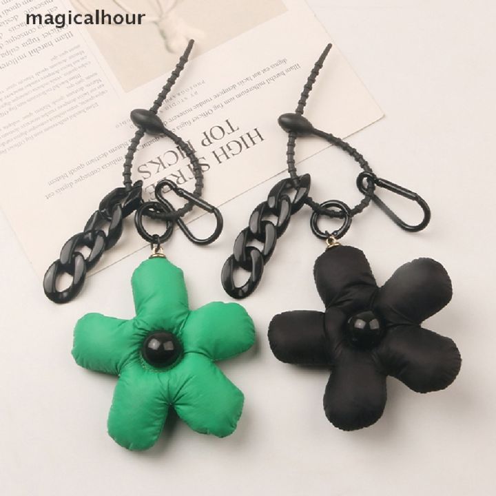 magicalhour-พวงกุญแจ-จี้ดอกไม้น่ารัก-สีดํา-สีเขียว-สําหรับคู่รัก