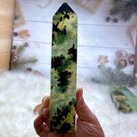 คุณภาพสูงคริสตัลธรรมชาติ Prenite กับ Epidote Big Tower Geode Healing หัตถกรรมโต๊ะ Reiki ตกแต่งบ้าน Room Decor Gift