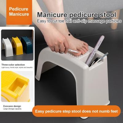 New Home Nail Stool Ladies Small Footstool Bracket Office Pedal Bathroom Non-Slip Nail Stool Tricolor Massage Pedicure Stool