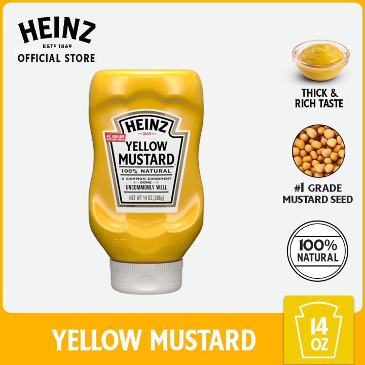 Heinz Yellow Mustard Sauce 14oz Squeeze Bottle Condiments Sauce