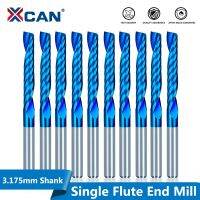 XCAN 10pcs 3.175 Shank ขลุ่ยเดี่ยว CNC Router Bit ทังสเตนคาร์ไบด์เกลียว End Mills Milling Cutter สําหรับไม้