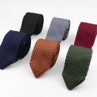 Wave Knitted Necktie Knit Leisure Triangle Solid Color Ties Normal Sharp Corner Neck Ties Men Classic Woven Designer Cravat Ties