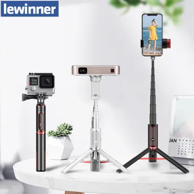 Lewinner LW-202Pro สปอร์ตบลูทูธแบบพกพาไม้เท้าเซลฟีขาตั้งสามขาขาตั้งเดี่ยวสำหรับกล้อง Go Pro 7 6 5แอ็กชันกีฬา1/4มุมมองแบบสกรู