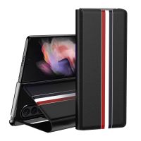Kickstand Leather Phone Accessories Case for Samsung Galaxy Z Fold 4 5G Fold4 Fold3 Fold2 Fold 3 2 Non-Slip Protective Cover