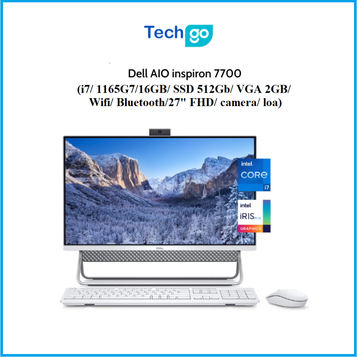 Máy tính All in one Dell AIO inspiron 7700 (i7/ 1165G7/16GB/ SSD 512Gb/ VGA  2GB/ Wifi/ Bluetooth/27
