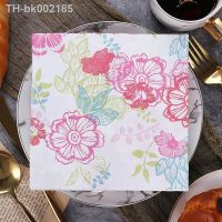 ◘ New Flower Colored Napkins Printed Paper Napkins Western Restaurant Hotel Cafe Pure Wood Pulp Paper 20 Pcs 2 Ply Paper Placemat