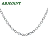 Pure S925 Sterling Silver Chain Men Gift 3.5mm Vajra Bamboo Square Link Necklace