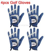 4pcs Golf gloves Men left Blue GOG Soft Fabric Breathabal Gloves Wear On Left Right Hand Sports glove Brand new Free Shipping