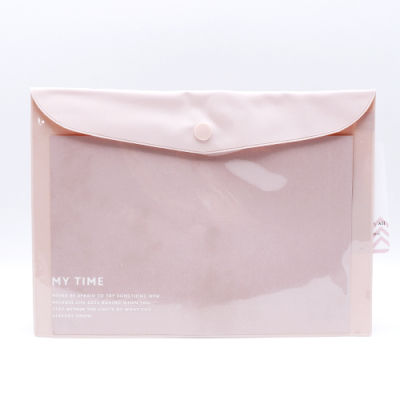 Daiso กระเป๋าเอกสาร PVC สีชมพู 24.2x0.9x17.6 ซม.
