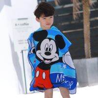 Disney Mickey Frozen Elsa Anna Cars Sofia Hooded towel bathrobe cartoon children soft can wear beach towel gift for boys girls