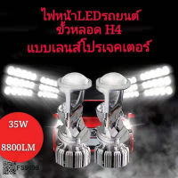 ไฟหน้าLEDรถยนต์ ขั้วหลอด H4 แบบเลนส์โปรเจคเตอร์ ขนาดเล็กรุ่น G1 แสงสีขาว ความสว่าง 6000LM ใส่รถยนต์ขั้วหลอด H4 แสงพุงถนน ไม่แยงตา