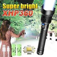 Newest XHP360 Ultra Powerful Flashlight Type C Rechargeable Torch High Power LED Flashlights XHP50.2 Flash Light Camping Lantern Rechargeable  Flashli