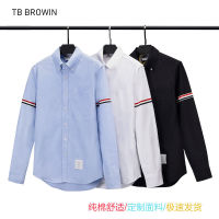 Gifts Spot Tb Browin New Shirt Oxford Spinning Double Sleeve Strap Casual Long -Sleeved