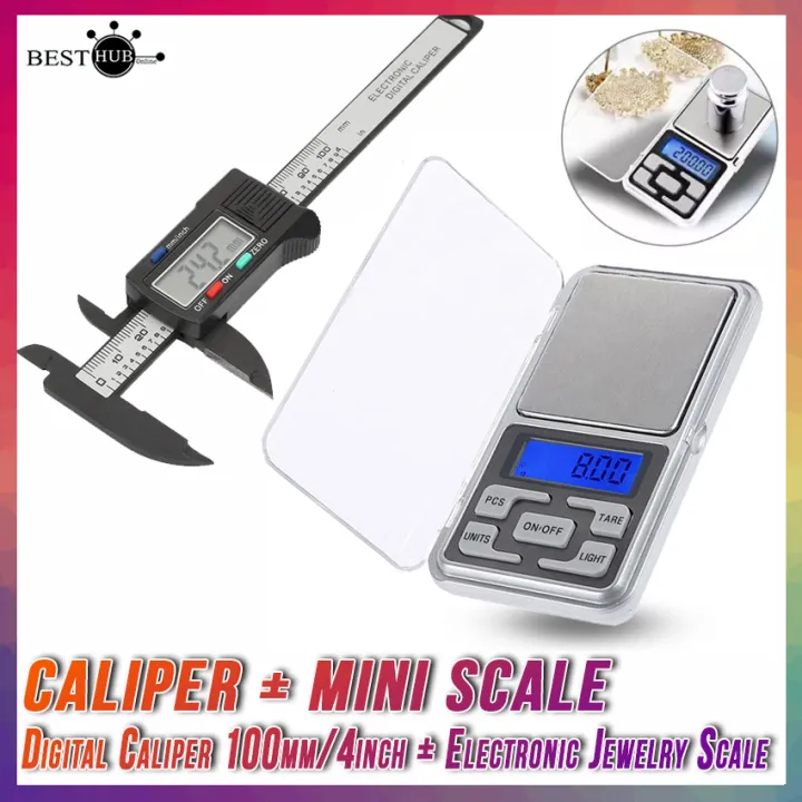(BUNDLE) Electronic Digital Caliper 100mm/4inch Mini Ruler Vernier ...