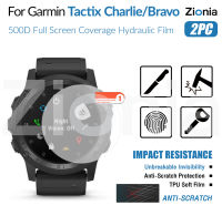 Zionia 2PCS HD แบบเต็มหน้าจอขอบโค้งเต็มรูปแบบฟิล์มกันรอยสำหรับ Garmin Tactix Charlie Bravo สมาร์ทวอทช์ HD 9H ล่องหนล่องหนที่มองไม่เห็นฟิล์มนุ่ม TPU ฟิล์มป้องกันฟิล์มป้องกันการระเบิดป้องกันรอยขีดข่วน