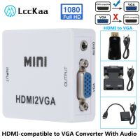 LccKaa 1080P HDMI-compatible to VGA Adapter Converter With Audio HDMI2VGA Cable For PC Laptop TV Box Computer Display Projector Adapters Adapters