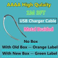 10pcs/lot AAAA Quality Charging Cable Metal Braided 1M 3FT USB Data Sync Charger Cable For iX XR XS Max 7 8 Plus 6S 5S SE Kabel