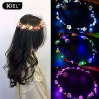 【kiel】LED Flower Garland Headband Girls Bride Hairband