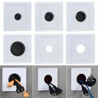 1Pcs Cable Socket With Rubber Pad 86Type Wall Blank Panel With Outlet Hole Decorative Cover Cable Organizer Storage