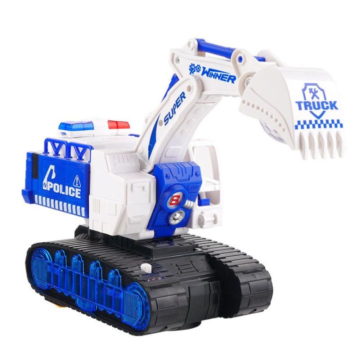 Đồ Chơi Máy Xúc Cảnh Sát Biến Hình Robot, Xe Máy Xúc Biến Hình Có Nhạc, Có  Đèn, Xoay 360 Độ Cho Bé | Lazada.Vn